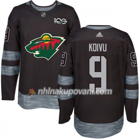 Minnesota Wild Dresy Mikko Koivu 9 1917-2017 100th Anniversary Adidas Černá Authentic - Pánské